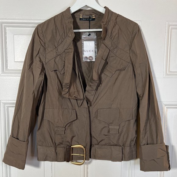 Gucci Vintage Jacket Cotton Buckle New Old Stock - Picture 1 of 16